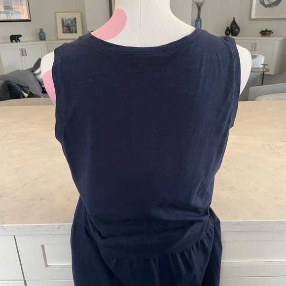 L.L.Bean Item ID 294009 Slvless Scoop Nk Fit & Flare Dress Lace Detail Navy Sz M - Picture 6 of 10